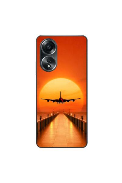 OEM Husa compatibila cu Oppo A58 4G Silicon Gel Tpu Model Airplane Sunset