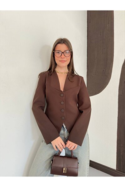 Ekim Store Jachetă tip blazer cu aspect de corset și șireturi