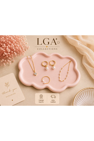 LGA COLLECTİONS EL YAPIMI DEKORATİF TEPSİ SUNUMLUK