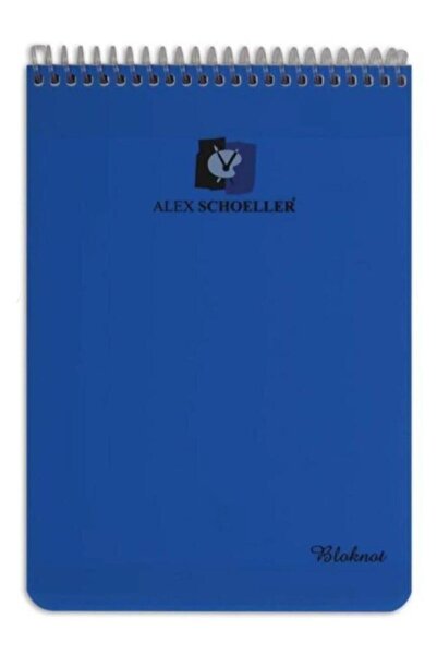 Erka Alex Shoeller Dik Bloknot A4 80 Sheets Checkered Spiral Plastic Cover