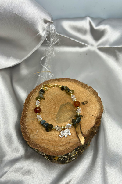 Suerte Accessories Orange Agate Crystal Quartz Botswana Agate Natural Stone E...