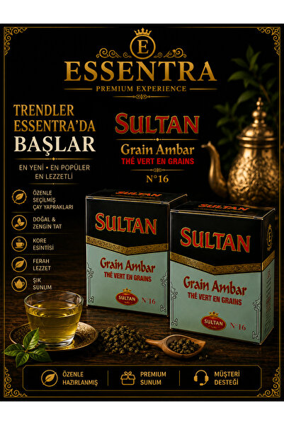 Essentra Home SULTAN Grain Ambar Yeşil Çay Thé Vert En Grains fas usulü çay