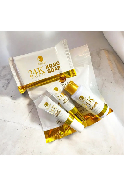 Sy Glow مجموعة تجديد البشرة بالذهب عيار 24 قيراط والريزورسينول