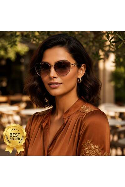Tress Fashion Γυναικεία γυαλιά ηλίου - καφέ UV400 - 2020B (Περιλαμβάνεται θήκη)