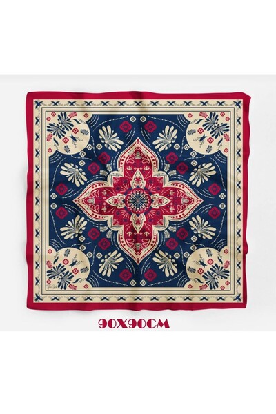 618 CONCEPT 90X90 Ancient Patterned Scarf/Foular