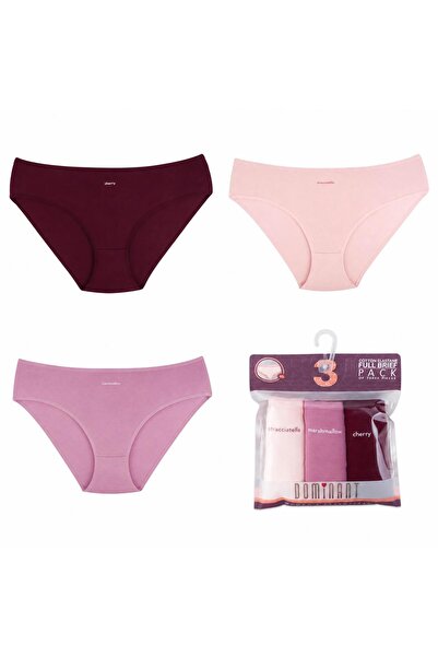 Dominant Chiloți de damă din bumbac colorați WIDE BASEN BATU, pachet de 3 (XL...