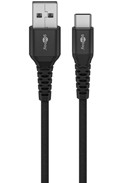 goobay |   Cablu textil super-moale USB-C la USB-A cu conectori metalici |   ...