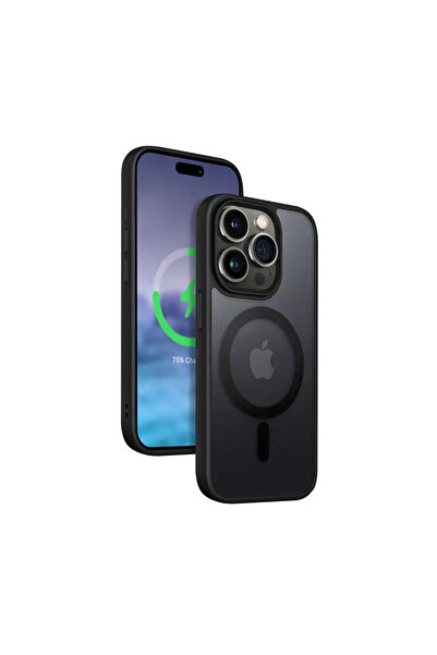 Crong Husă Hybrid Frost MAG - Husă iPhone 15 Pro MagSafe (negru)