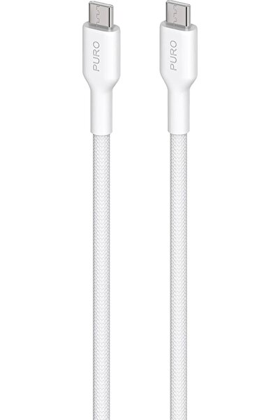 Puro Cablu împletit rezistent USB-C la USB-C 1,2m (alb)