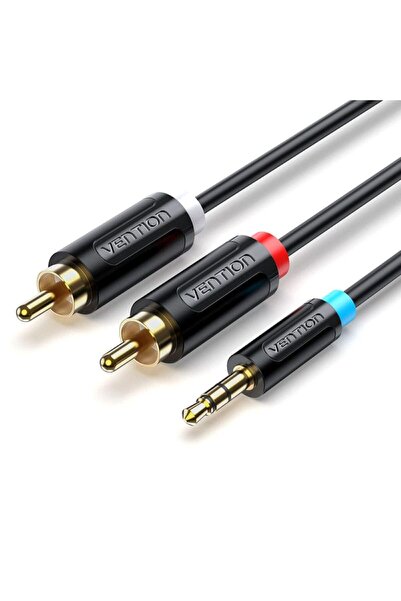 Vention Kabel audio 3,5 mm mƒôski na 2RCA mƒôski 2m czarny