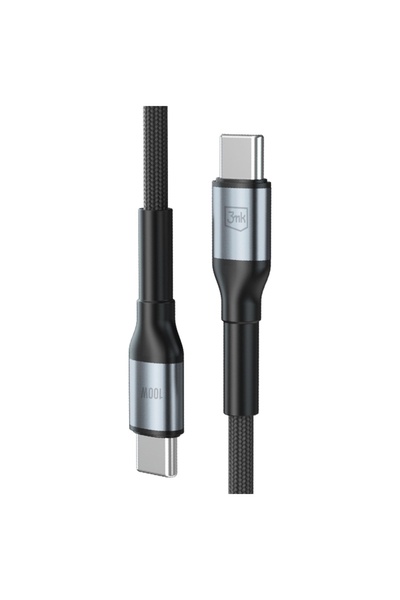 3MK Cablu Hyper SERIA N USB-C la USB-C 2m 20V/5A 100W Negru