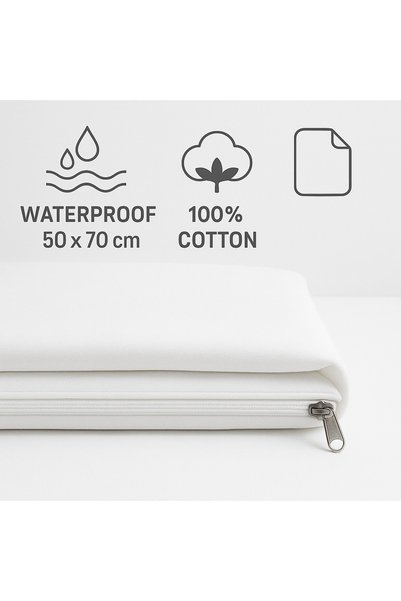 LA MEHSER Liquid-Proof Zippered Pillow Mattress Cover |   High Quality Pillow Protector |   1 Piece |   50X70 cm |   Cotton