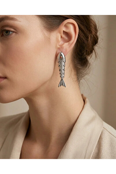 Dorvina Steel Women Earrings Silver Color Moving Fish Earrings Vintage Jewelry