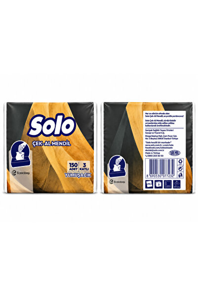 Solo Çek-Al Mendil (5 ADET )150'Lİ 3 Katlı Yumuşak Mendil