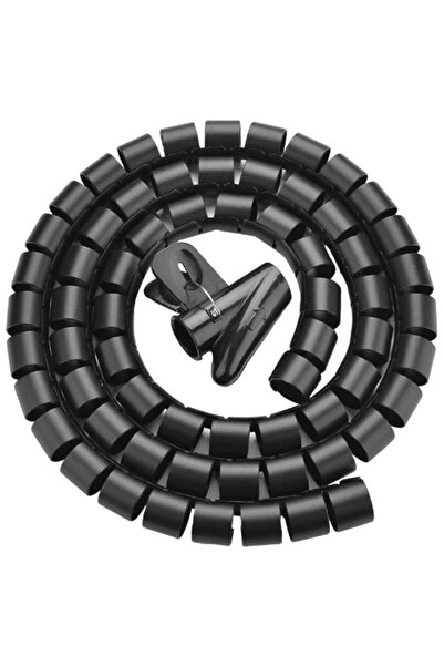 Unitek Organizator spiralat pentru cabluri, 10 metri, 22 mm, negru