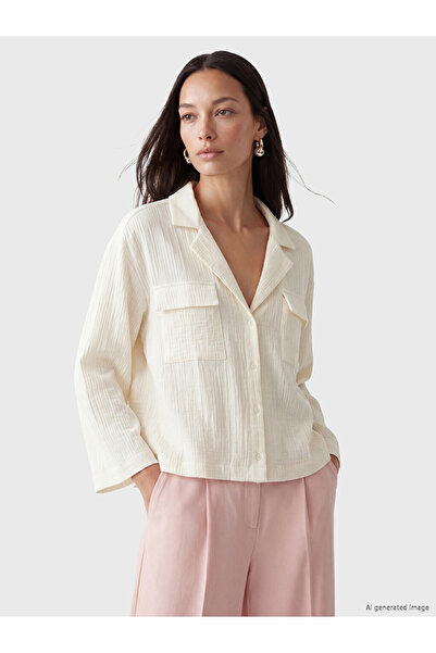 LC Waikiki Rmz Gi̇yi̇m Farkiyla Loose Fit Women's Muslin Shirt