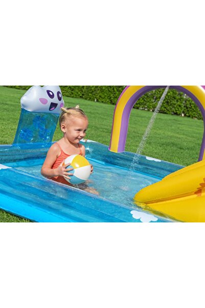 BESTWAY 53174 Rainbows ‘N Rays Şişme Su Oyun Parkı ve Havuz 1,80 m x 1,80 m x...