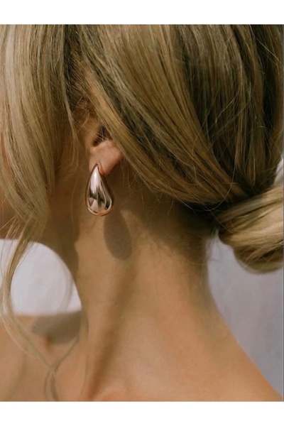 Markiz Takı Metallic Light Pink Drop Earrings Pair (3.5cm)