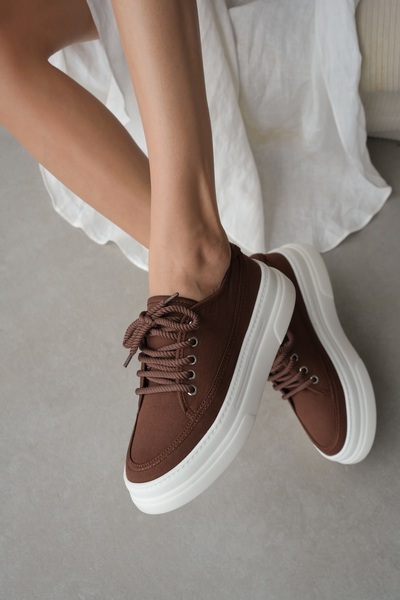 selin shoes Γυναικεία αθλητικά παπούτσια Peinta με ψηλή σόλα και κορδόνια - ΚΑΦΕ