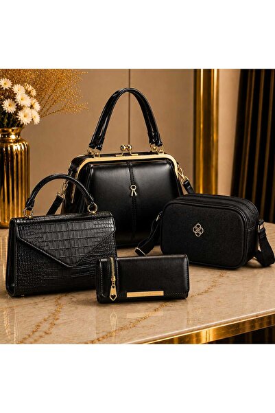 MODAMARKM Luxury Women's Bag Set 4 Pieces Claret Red |   Shoulder + Crossbody...