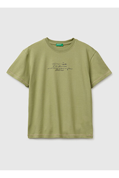 United Colors of Benetton Haki Erkek Çocuk Baskılı T-Shirt 3I1XC10TQ
