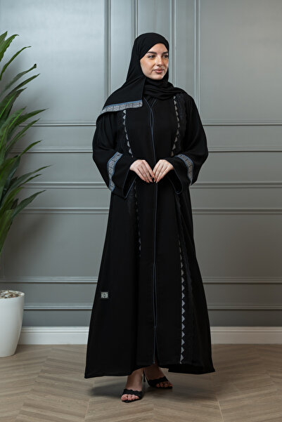 LAVİNİA Lavinia Women's Abaya, Front Lace, Internet Fabric, Quarter Chalaz St...
