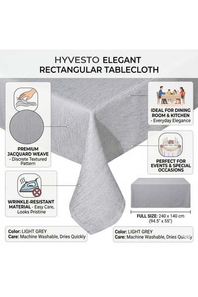 HYVESTO Fata de Masa Eleganta, 240 x 140 cm, Tesatura Premium Jacquard, Model...
