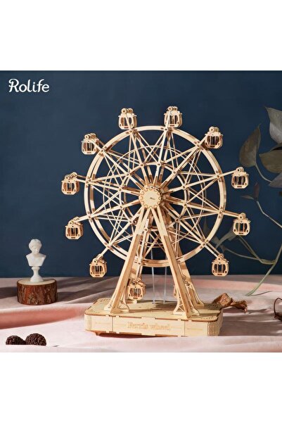 Rolife TGN01 Dönme Dolap Görünümlü Müzik Kutusu (Music Box Ferris Wheel) DIY Minyatür Maket Model Se