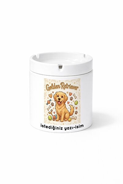 Kirbi Reklam Animal Golden Labrador Retriever Dog Double Sided Printed Ash Tr...