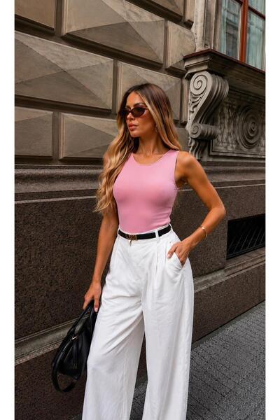 MODiSCHO Body fără mâneci din Lycra, cu decolteu rotund, Basic Slim Fit, pent...