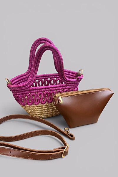 MaVaux Siena Mini Women's Bag - Handmade Straw Textured Shoulder and Hand Bag...