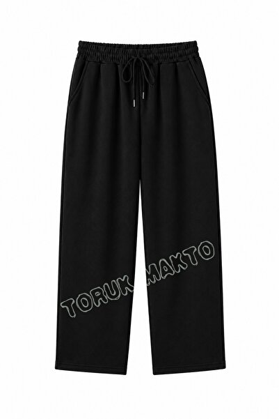 TORUK MAKTO Unisex Regular Pipe Leg Black Color Sweatpants