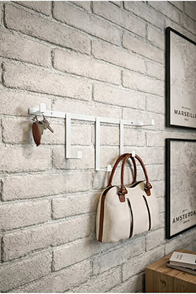 mazory decor Metal Duvar Askılığı 4'lü Siyah Mat Elbise Anahtarlık Askısı Por...