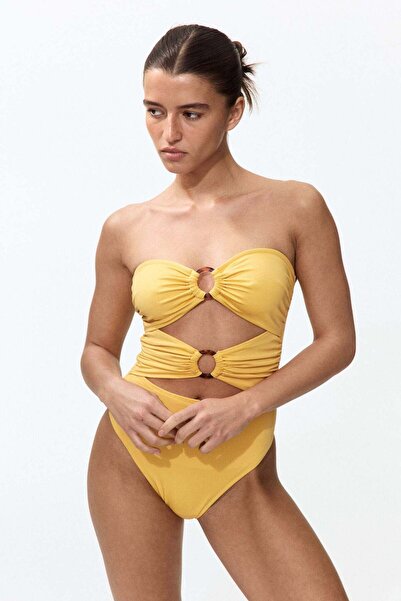 H&M Padded-cup bandeau swimsuit