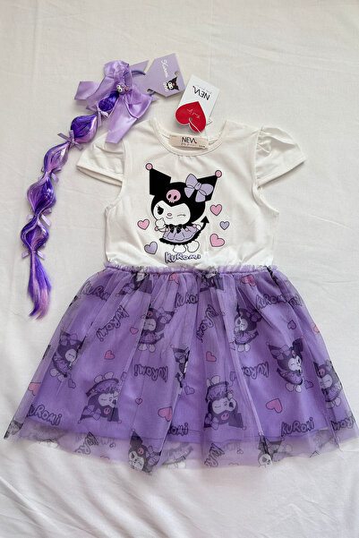 Neva Baby Boutique طقم فستان بناتي مع تنورة توتو مطبوعة - طقم مع إكسسوارات شع...