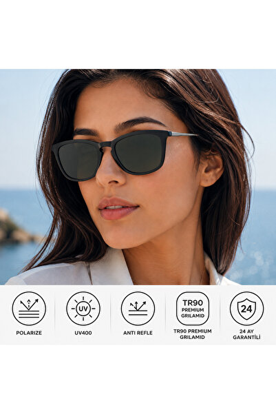 EXELİNE Col 117 New Series Polarized Women's Sunglasses-Titanium Frame-Polari...