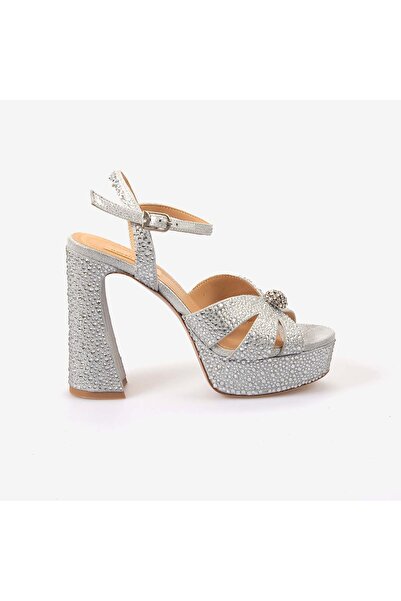 KEMAL TANCA Hawen Angels Women's Satin 12.5 cm Platform Heeled Stone Evening ...