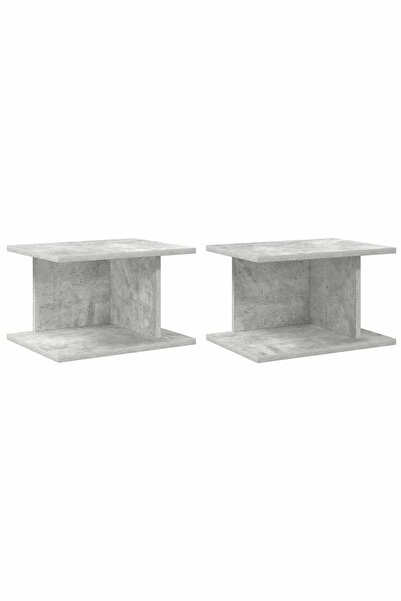 vidaxl Noptieră 2 pcs Gri din beton 40 x 30 x 25 cm Lemn compozit