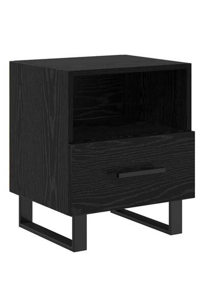 vidaxl Dulap de noapte Stejar Negru 40 x 35 x 47,5 cm Lemn compozit