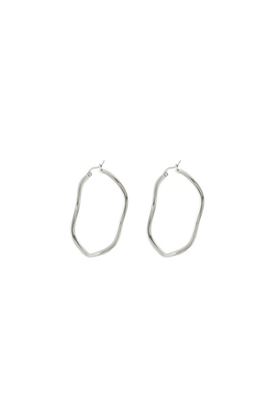 OXETTE Wavy hoop earrings stainless steel Links
