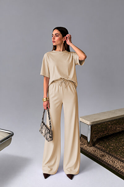 BARLİZ Women's Summer Basic Casual and Stylish Top and Bottom Tracksuit Set