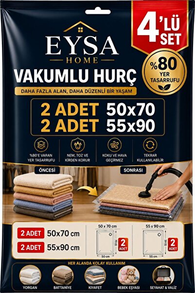 EYSA HOME 4 ADET MİX VAKUMLU HURÇ YORGAN HURCU VAKUMLU POŞET