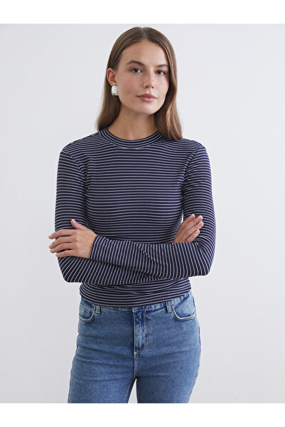 LC Waikiki Stand Collar Striped Women's Body