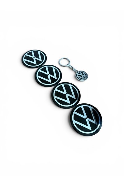 İKTUNING VOLKSWAGEN YENİ NESİL LOGOLU 65 MM ALÜMİNYUM 4 ADET JANT GÖBEK STICK...