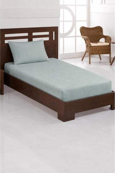 Çeyiz Diyarı Combed Cotton Single 120X200 cm Elastic Bed Sheet Green