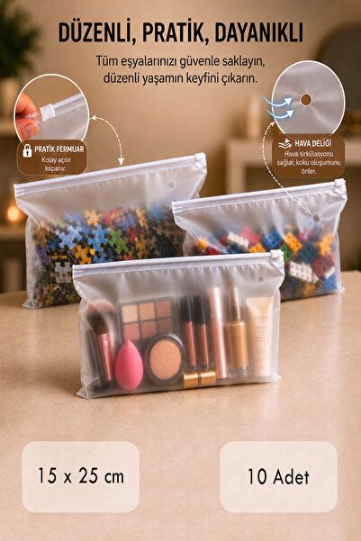 Ezupack Valiz Dolap Içi Düzenleyici Organizer Buzlu Fermuarlı Poşet Zipper To...
