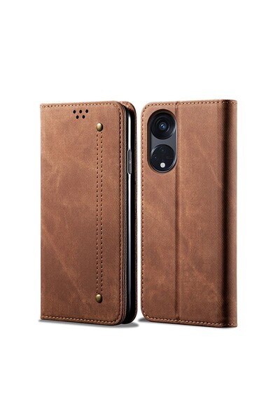 sscase Denim Texture Θήκη Βιβλίο Brown (Oppo A98)