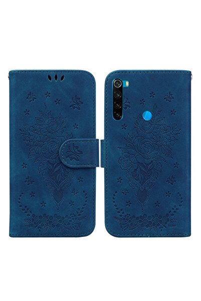 sscase Butterfly Rose Θήκη Πορτοφόλι Blue (Xiaomi Redmi Note 8T)