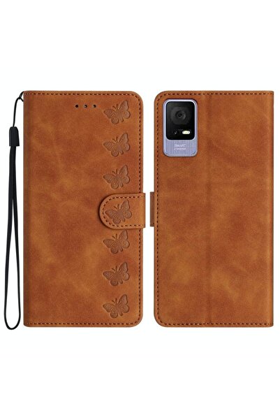 sscase Seven Butterflies Θήκη Πορτοφόλι Brown (TCL 405 / 406 / 408)