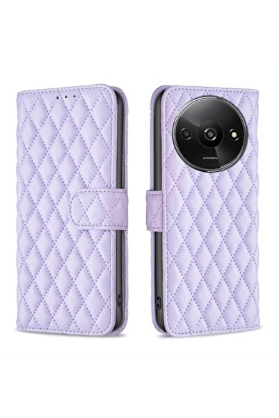 sscase Puff Rhombus Θήκη Πορτοφόλι Purple (Xiaomi Redmi A3)
